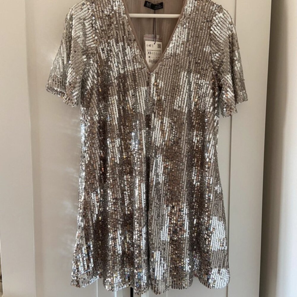 Sequin silver Zara dress
